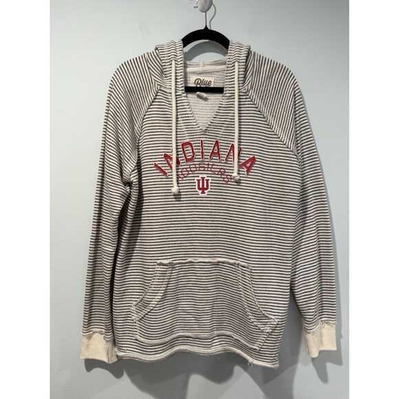 Indiana University Hoosiers IU Sweatshirt Womens Large Hooded Stretch Collegiate - Picture 1 of 7